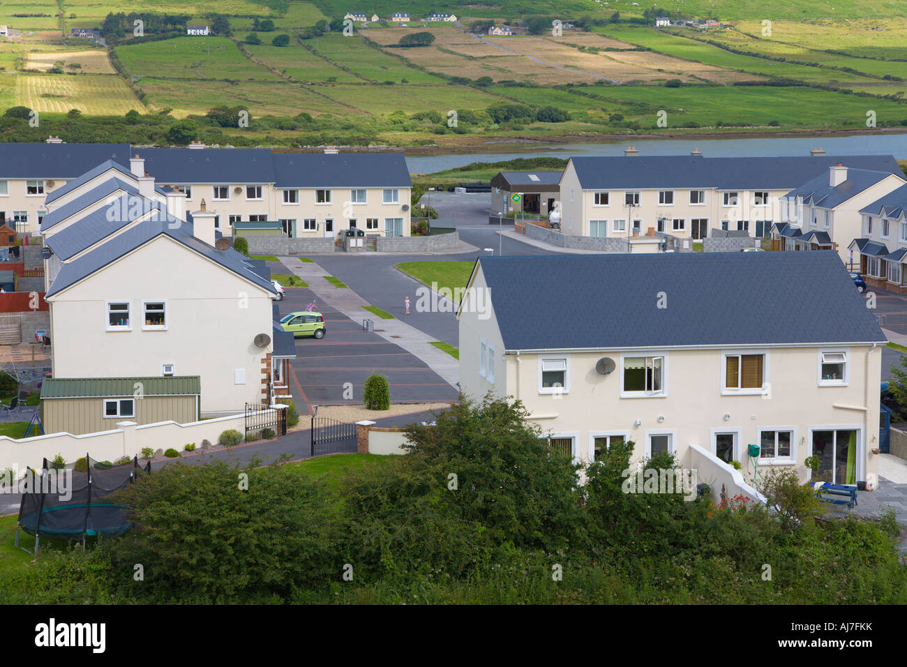 New housing Bay of Kells Ring of Kerry County Kerry Ireland Stock Photo