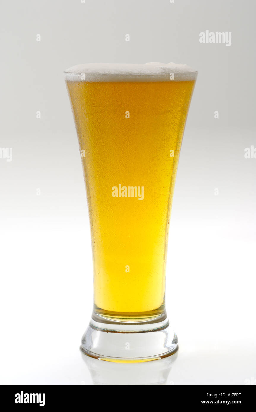 tall glass of beer full Stock Photo Alamy