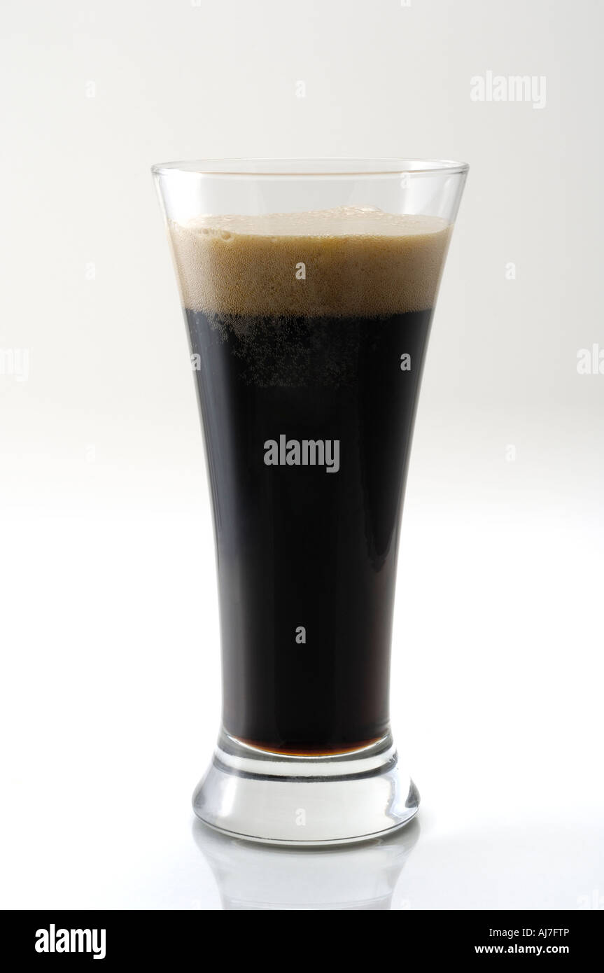tall glass of dark beer Stock Photo Alamy