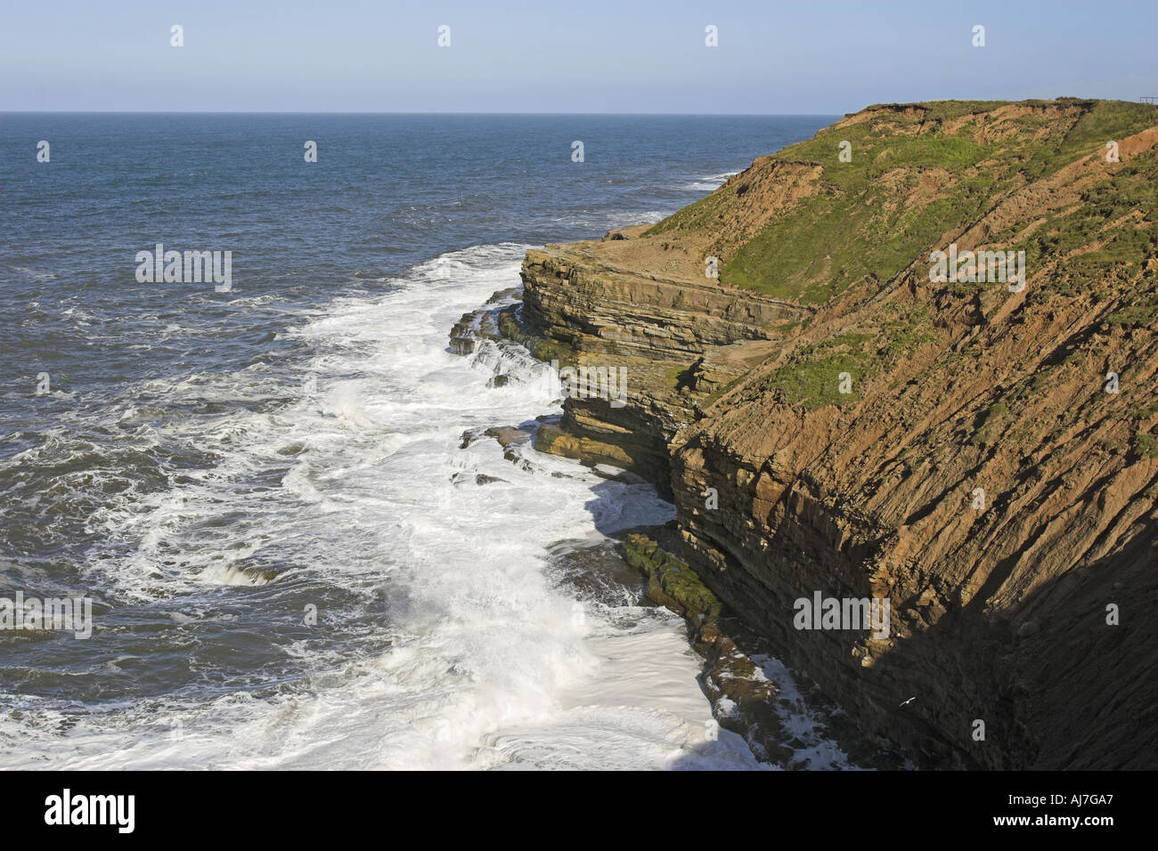 Boulder Clay and Sandstone Cliffs near Filey Yorkshire Coast UK Stock Photo
