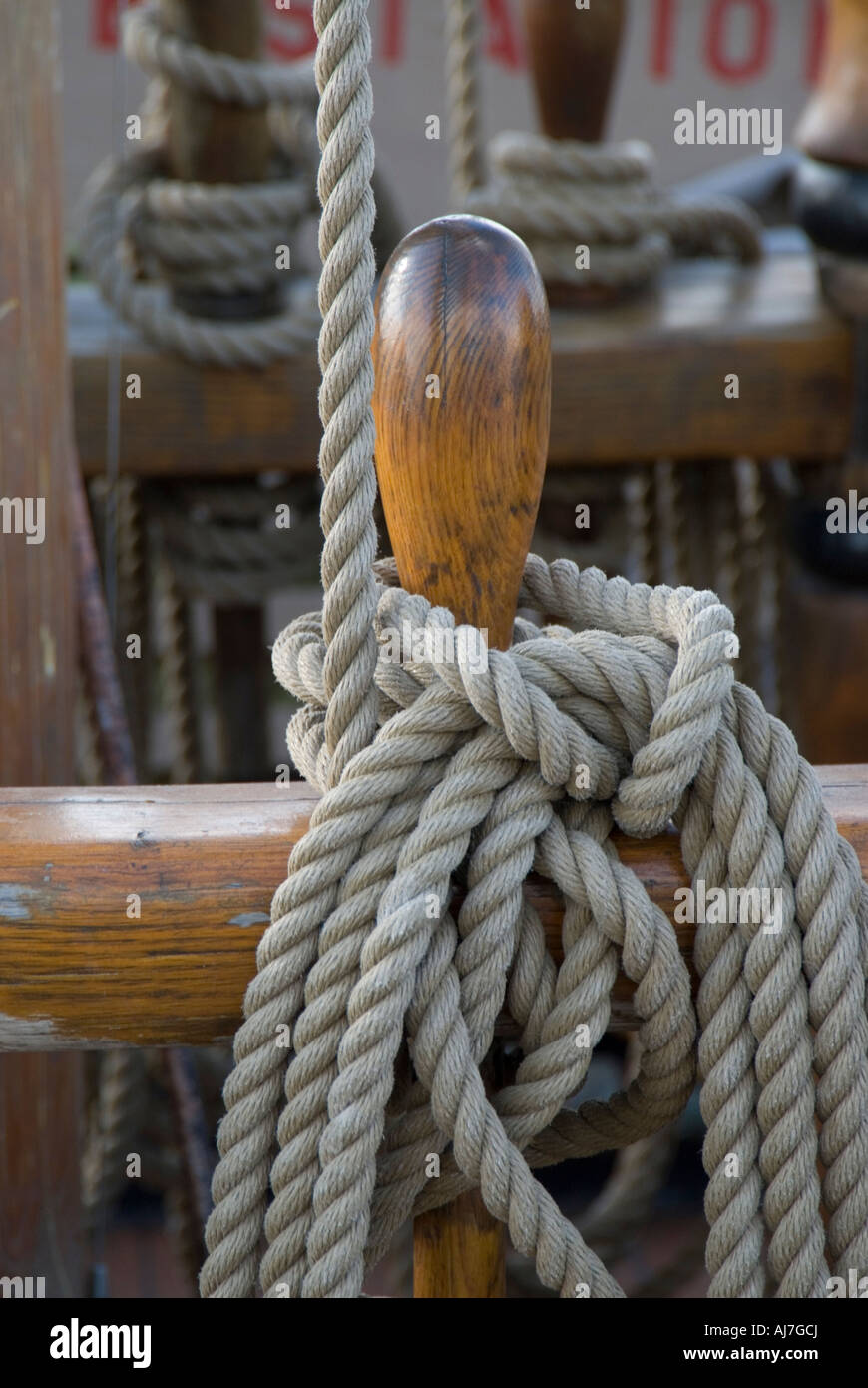 Rope wound round a Marlin spike Stock Photo Alamy