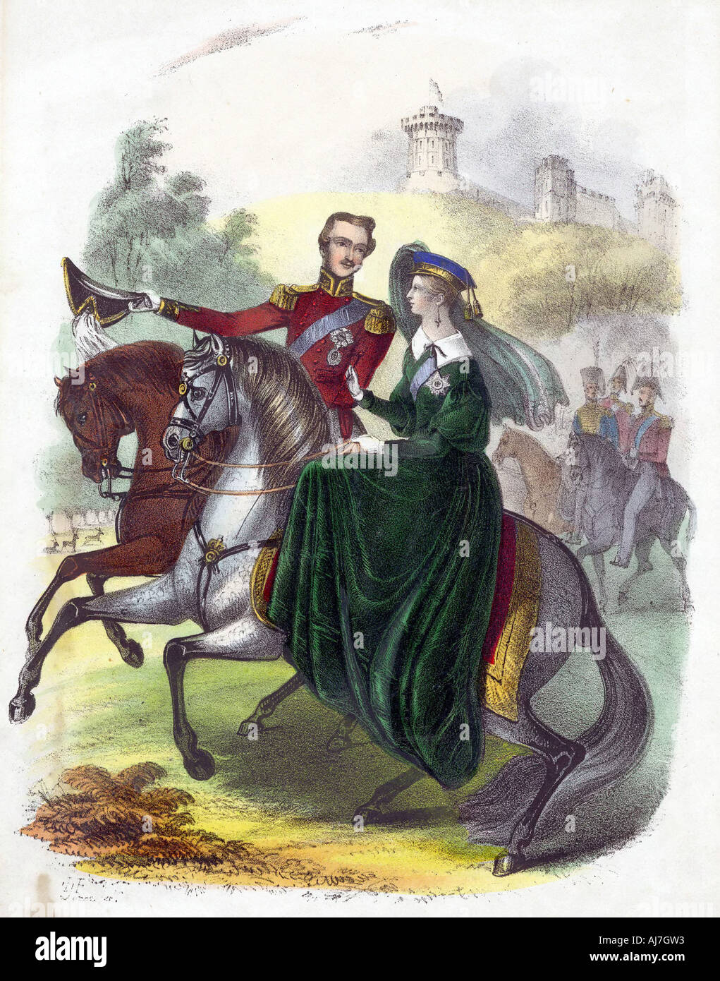 Queen Victoria and Prince Albert. Artist: Unknown Stock Photo