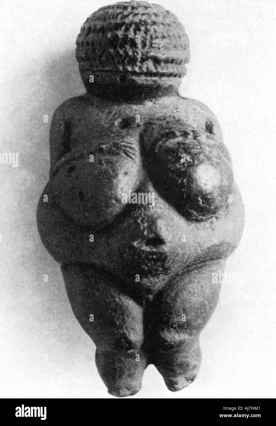 Venus of Willendorf, Stone Age oolitic limestone carving, c24,000-c22,000 BC. Artist: Unknown Stock Photo