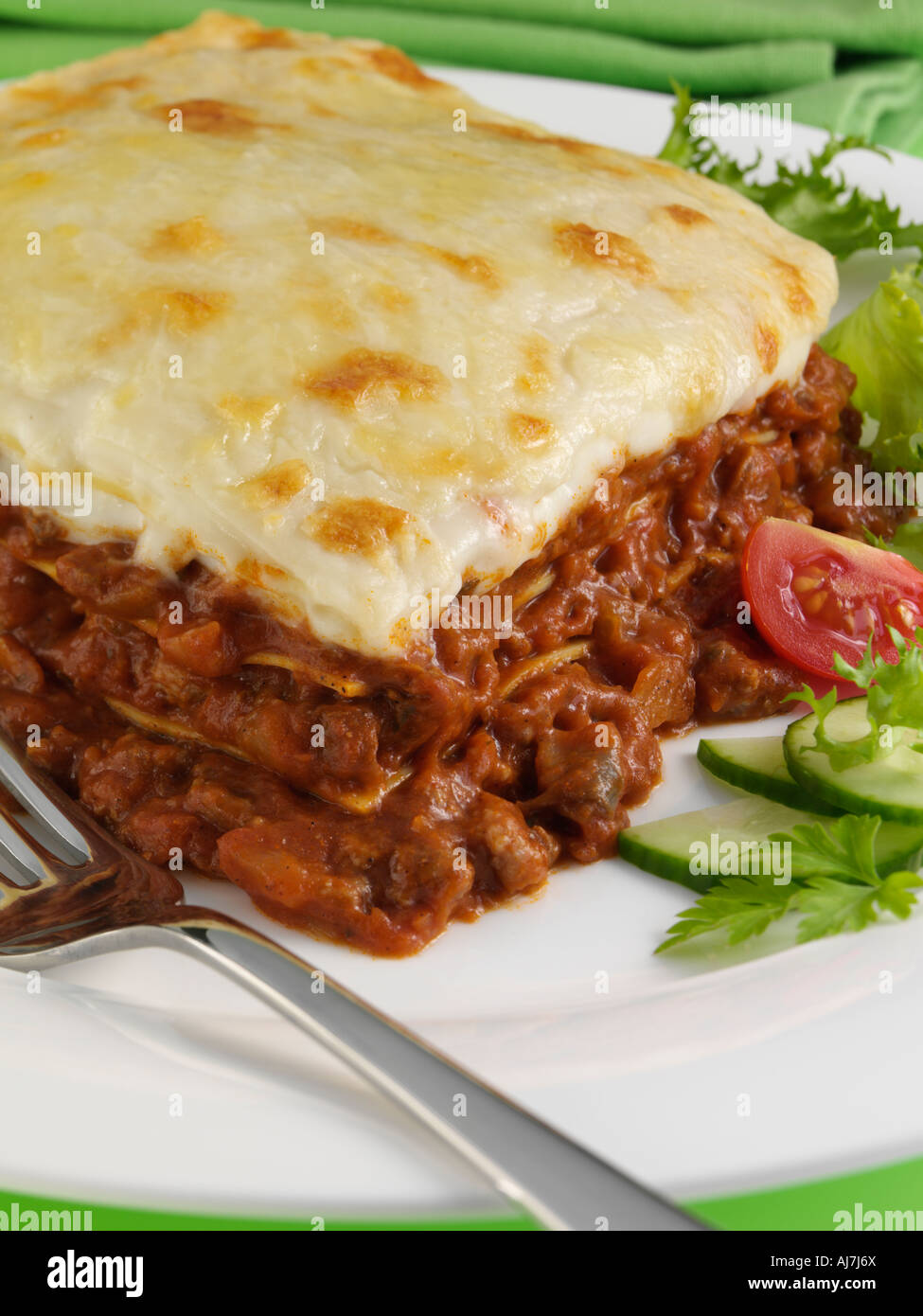 Close up of beef lasagne Stock Photo Alamy