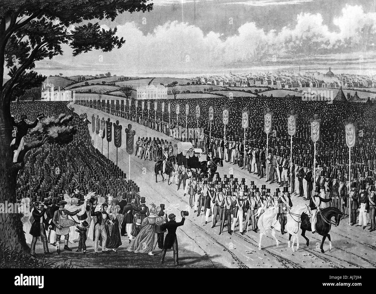 Demonstration in Copenhagen Fields, London 21 April 1834. Artist: W Summers Stock Photo
