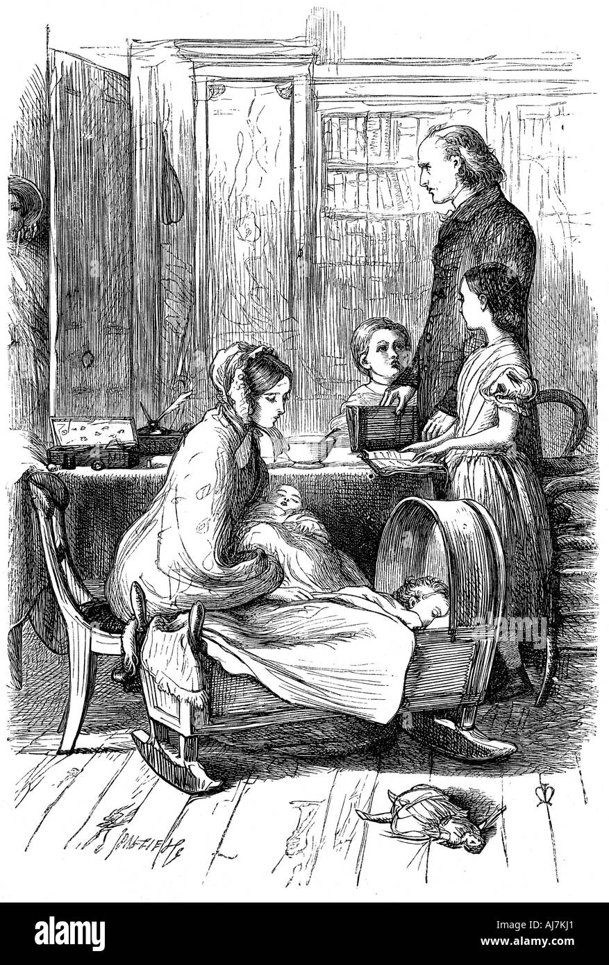 Scene from Framley Parsonage by Anthony Trollope, 1860.   Artist: John Everett Millais Stock Photo