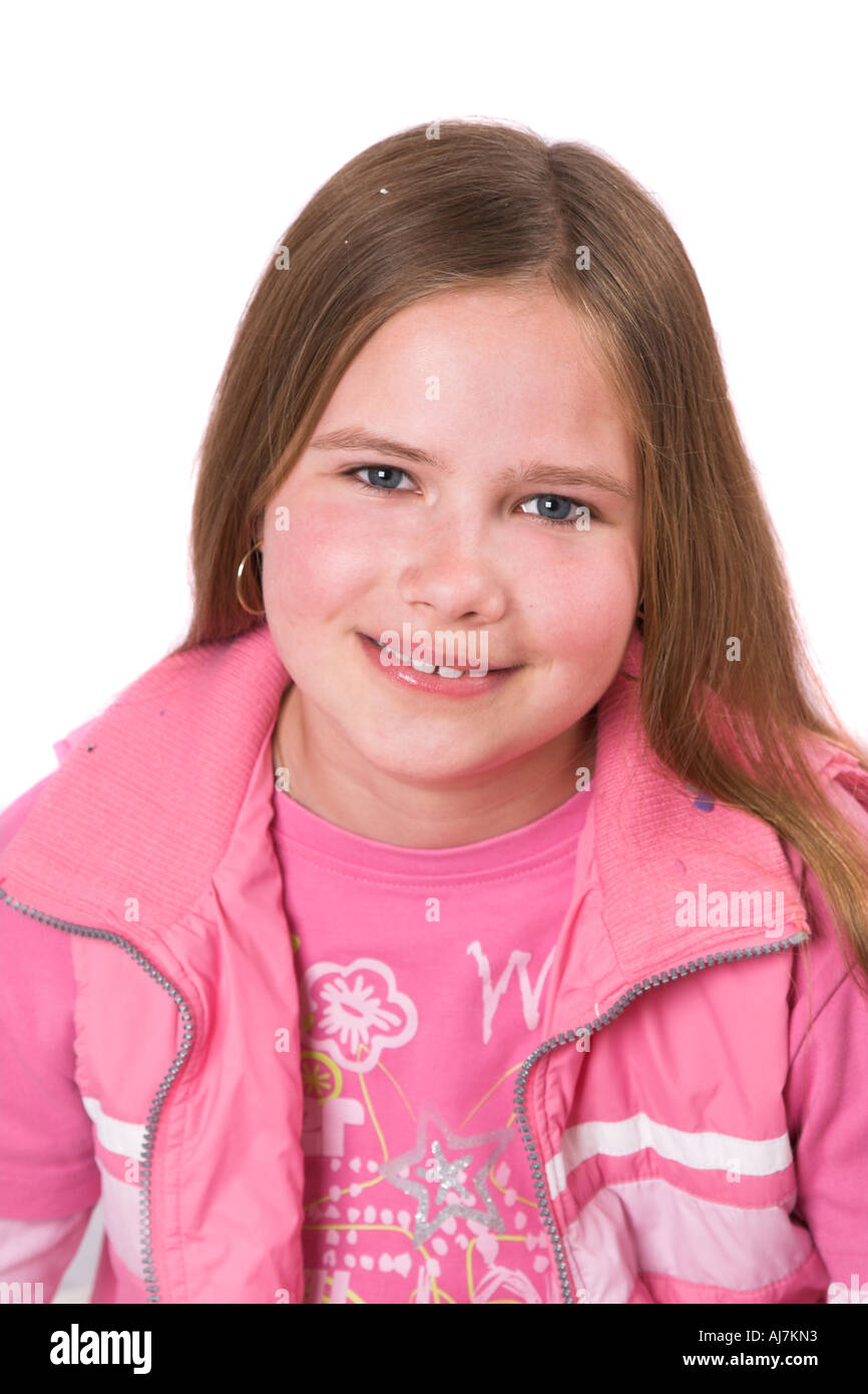 Pretty ten year old girl smiling Stock Photo - Alamy