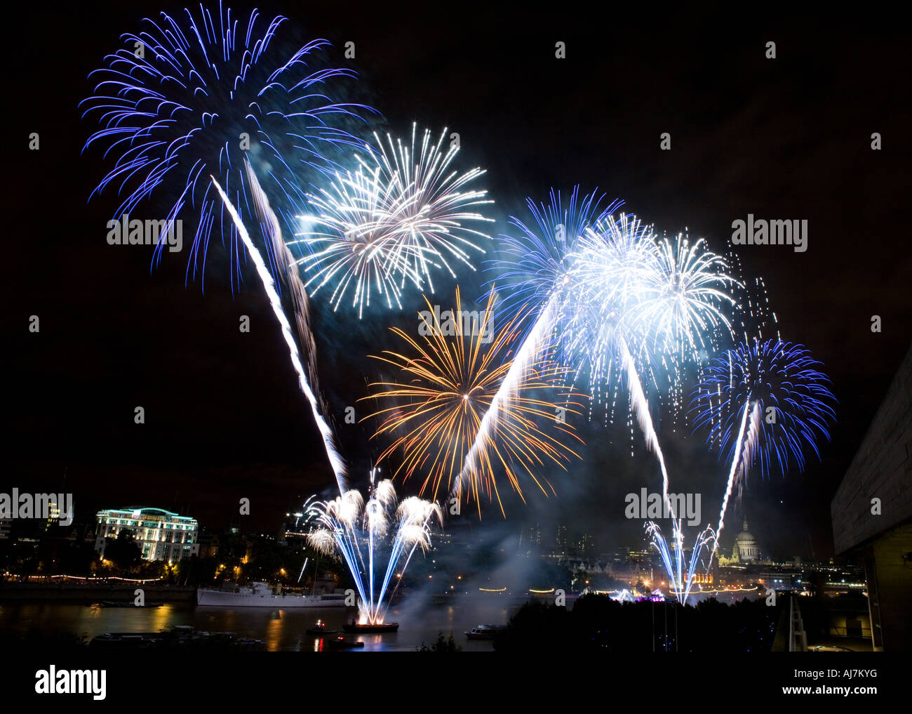 Thames Festival fireworks show in London, England Stock Photo - Alamy