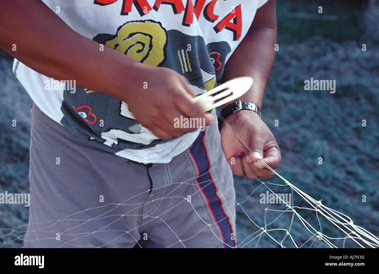 Fisherman working Stock Photo