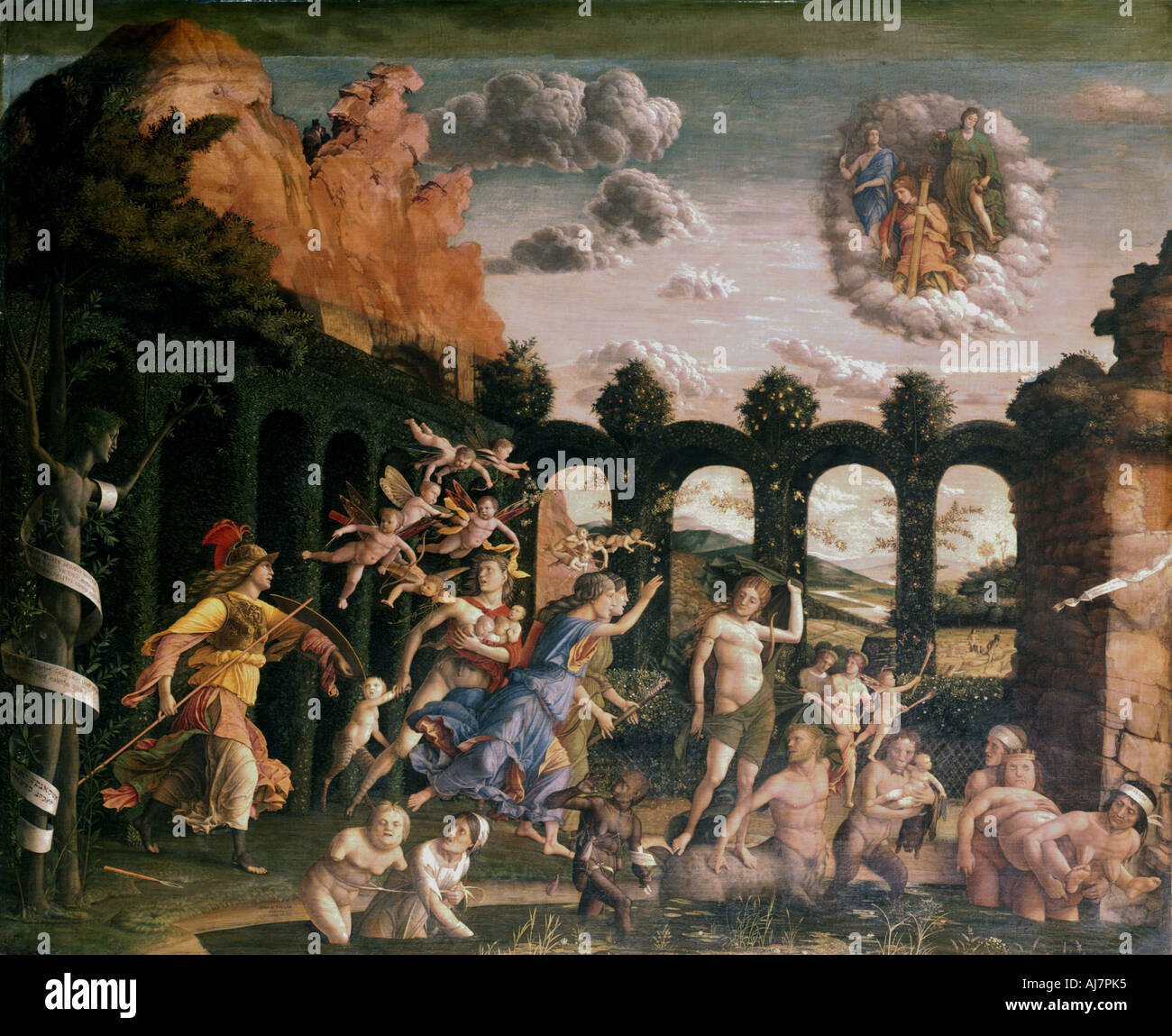 'Minerva chasing the vices from the garden of virtue', c1502. Artist: Andrea Mantegna Stock Photo