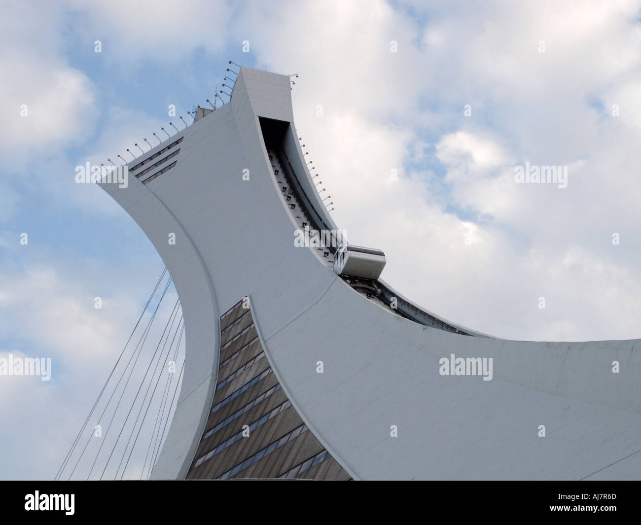 Olympic Tower in Olympic Park in Montreal Quebec Canada Stock Photo