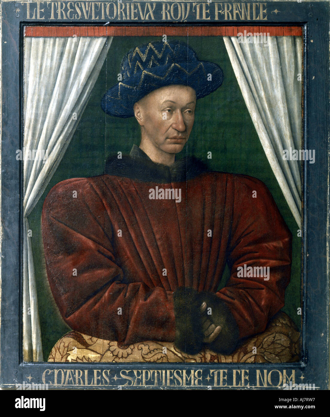 Charles VII of France, 15th century. Artist Jean Fouquet Stock Photo