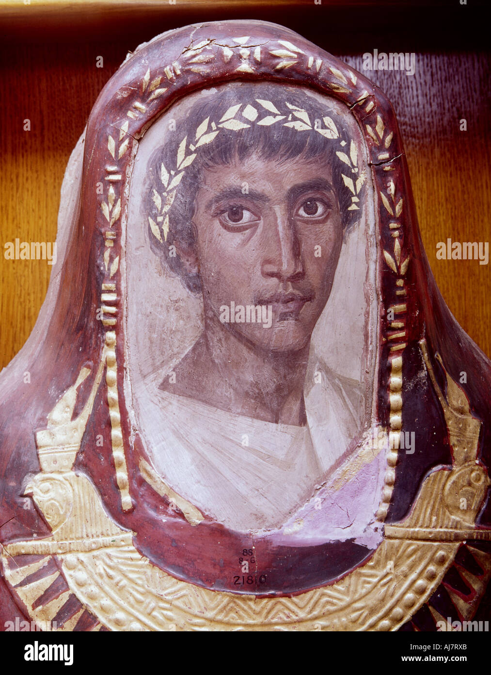 Mummy case and portrait of Artemidorus, from Hawara, Egypt, Roman Period, c100-c120. Artist: Unknown Stock Photo
