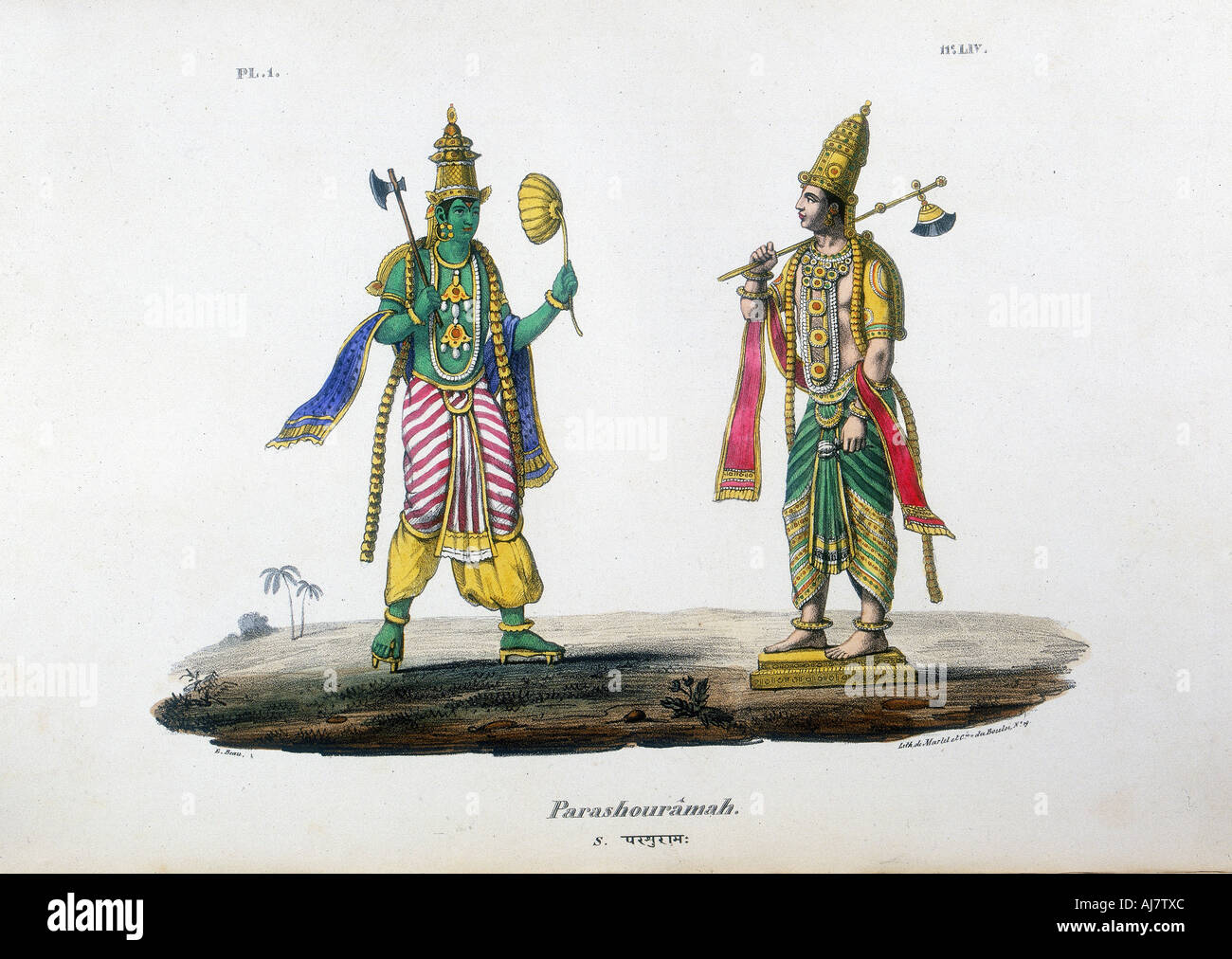 Vishnu one of the gods of the Hindu trinity (trimurti), c19th century. Artist: A Geringer Stock Photo