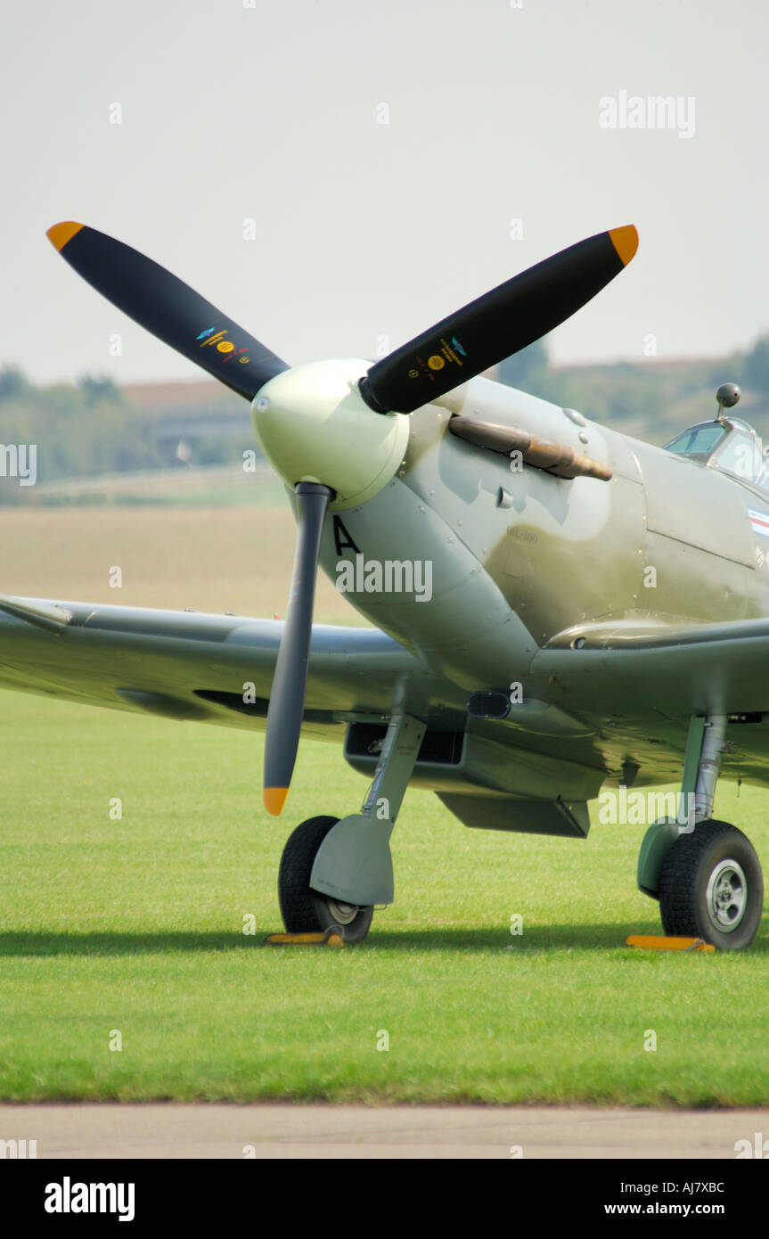Supermarine Spitfire WWII fighter at RAF Duxford England Stock Photo