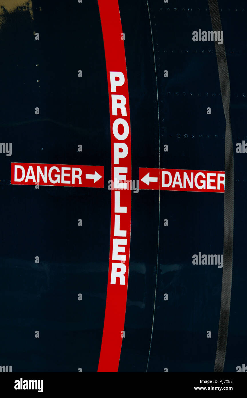 Danger propeller sign on side hires stock photography and images Alamy