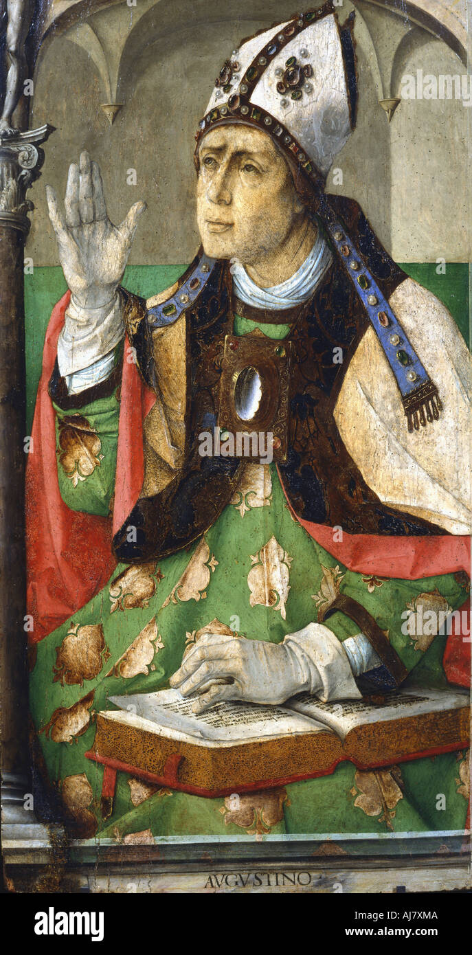 St Augustine of Hippo, 1460. Artist: Joos van Gent Stock Photo