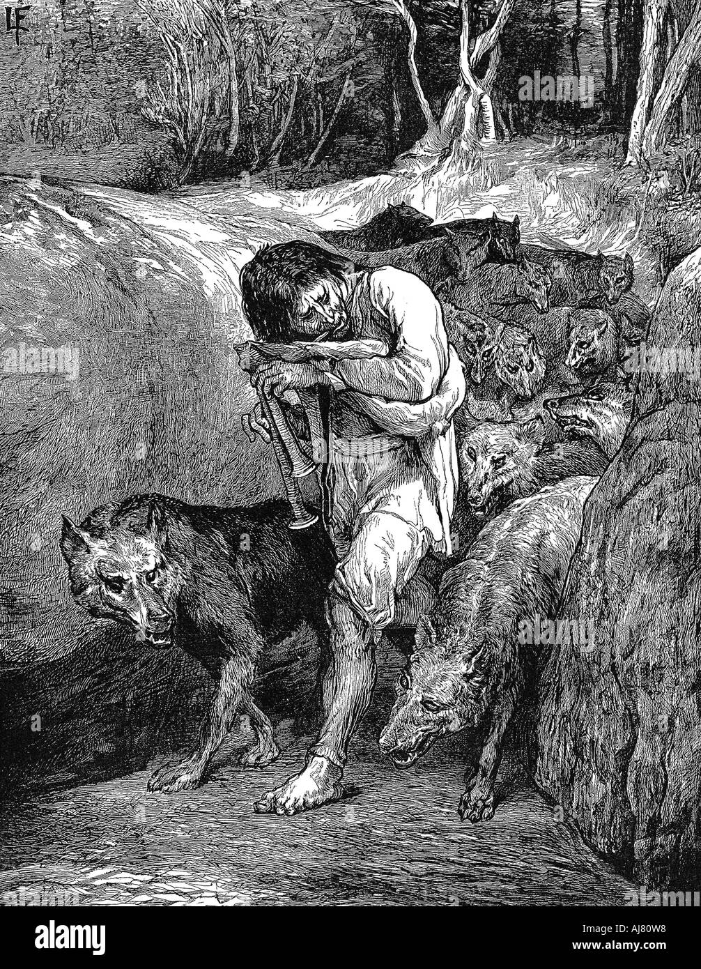 'The Wolf-Charmer', 1881. Artist: John Le Farge Stock Photo