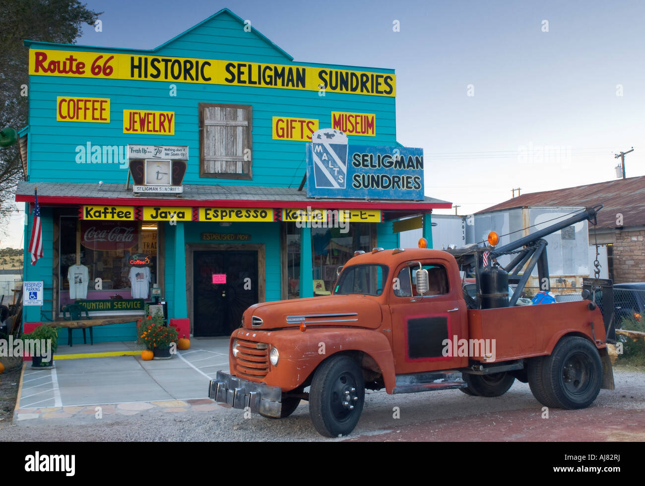 Seligman Sundries gift shop at Route 66 in Seligman Arizona USA Stock Photo