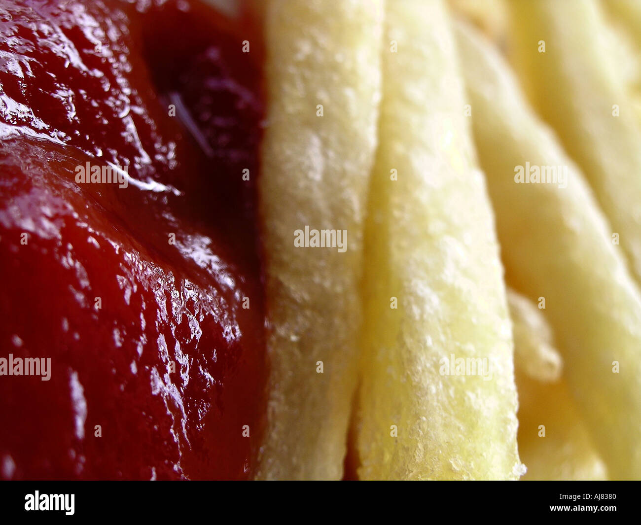 French fries / chips and tomato ketchup Stock Photo Alamy