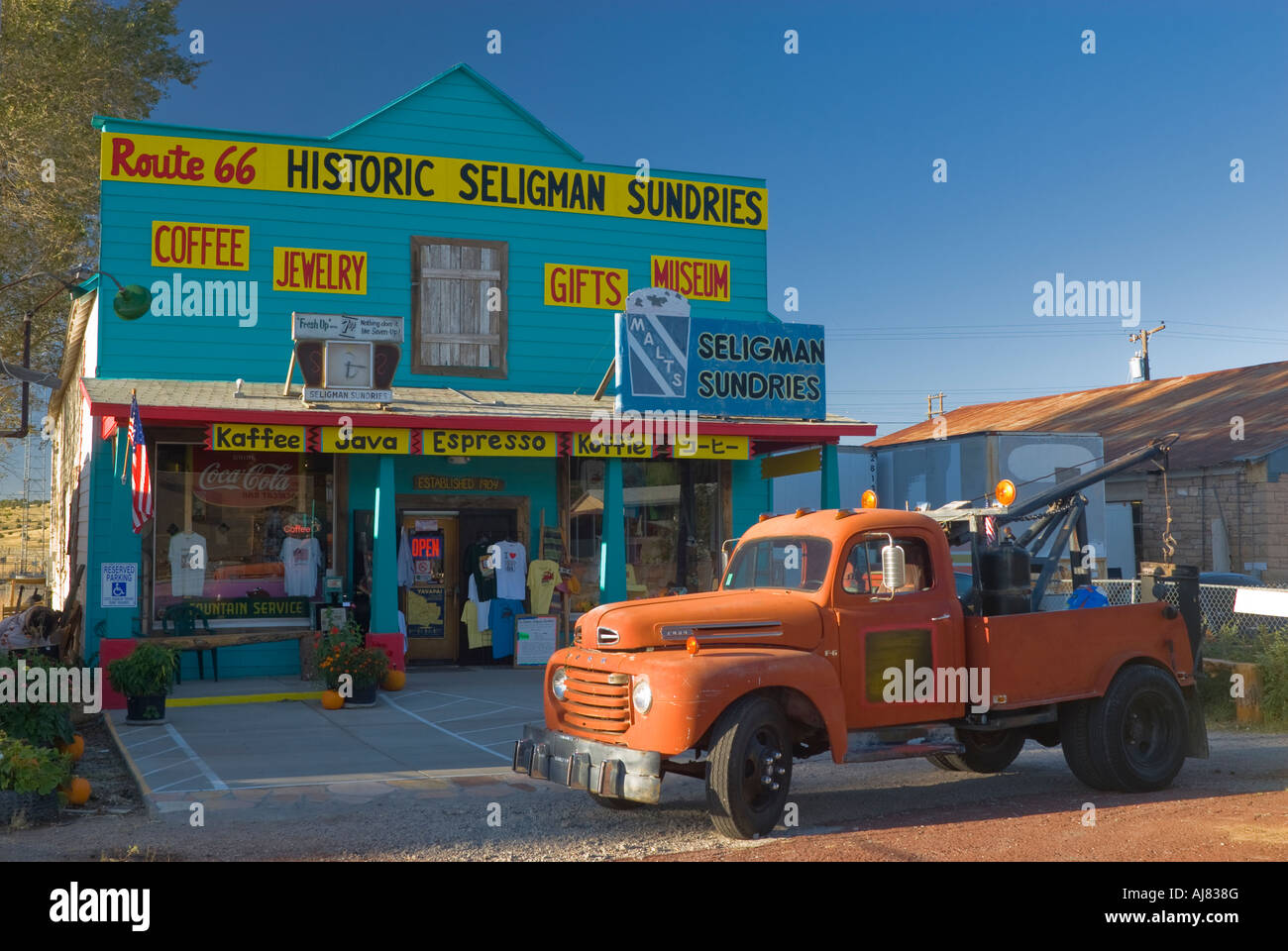Seligman Sundries gift shop at Route 66 in Seligman Arizona USA Stock Photo