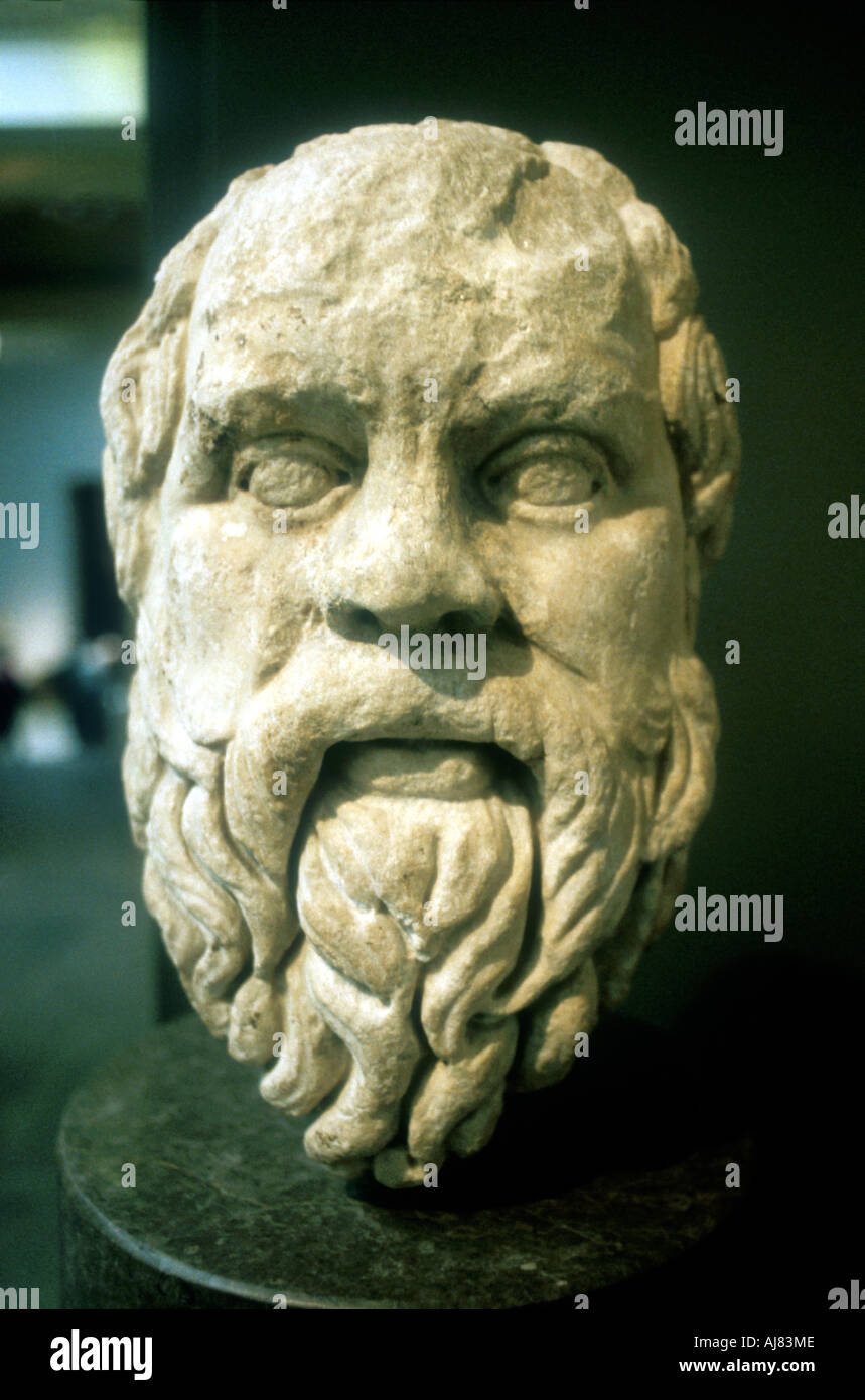 Socrates, Greek philosopher. Roman copy of a lost Greek original of c370 BC. Artist: Unknown Stock Photo