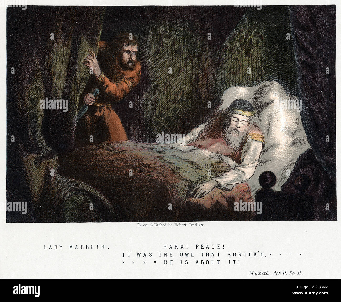 Scene from Shakespeare's Macbeth, c1858. Artist: Robert Dudley Stock Photo