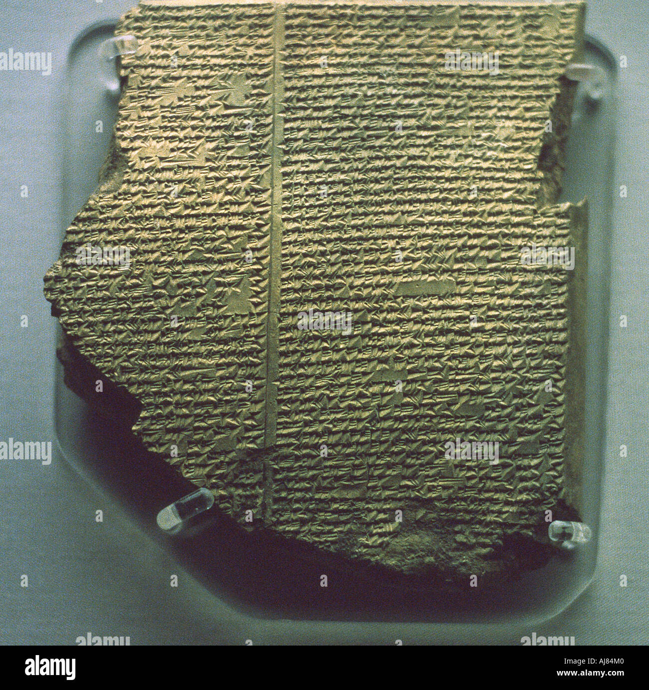 Cuneiform tablet relating part of the Epic of Gilgamesh, Neo-Assyrian, 7th century BC. Artist: Unknown Stock Photo