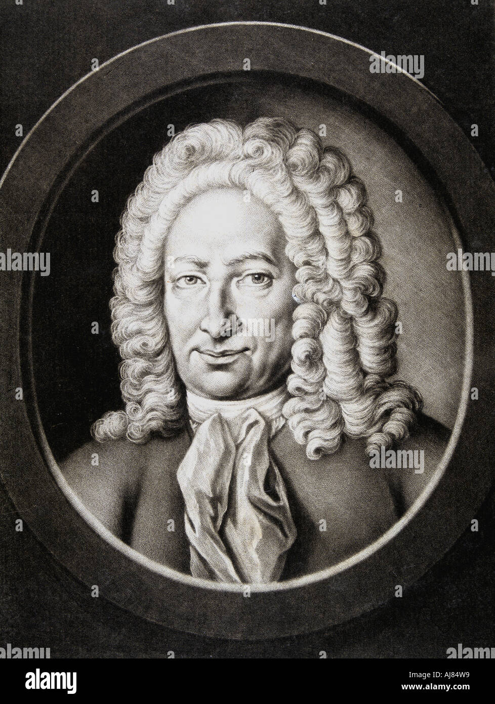 Gottfried Wilhelm von Leibniz, German philosopher and mathematician, 1781. Artist: Johann Elias Haid Stock Photo