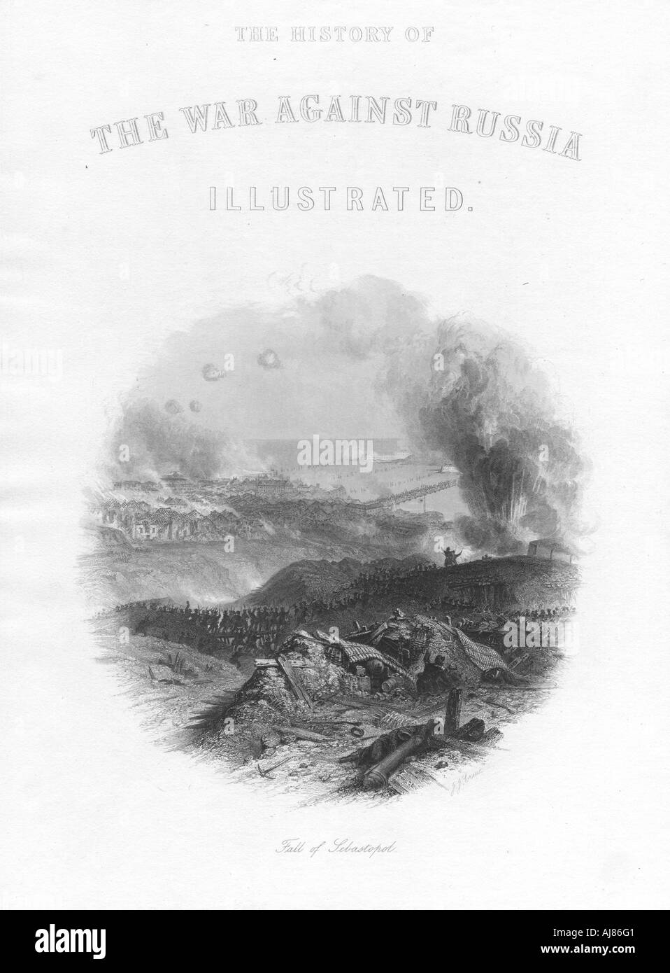 The fall of Sevastopol (Sebastopol), 1855. Artist: Anon Stock Photo