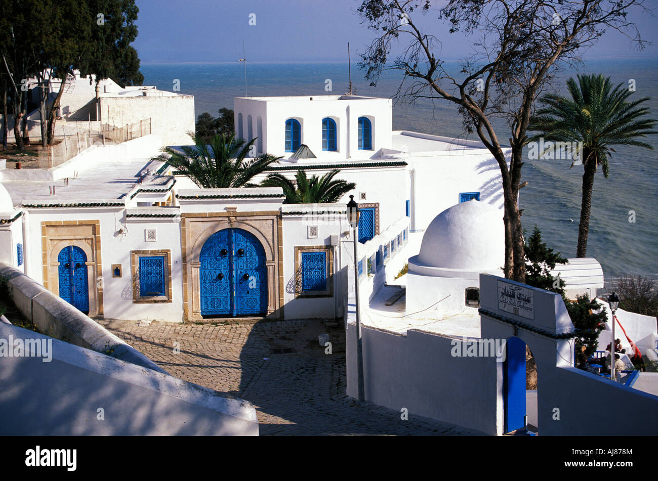 White and blue houses Sidi Bou Said Tunesia Stock Photo Alamy