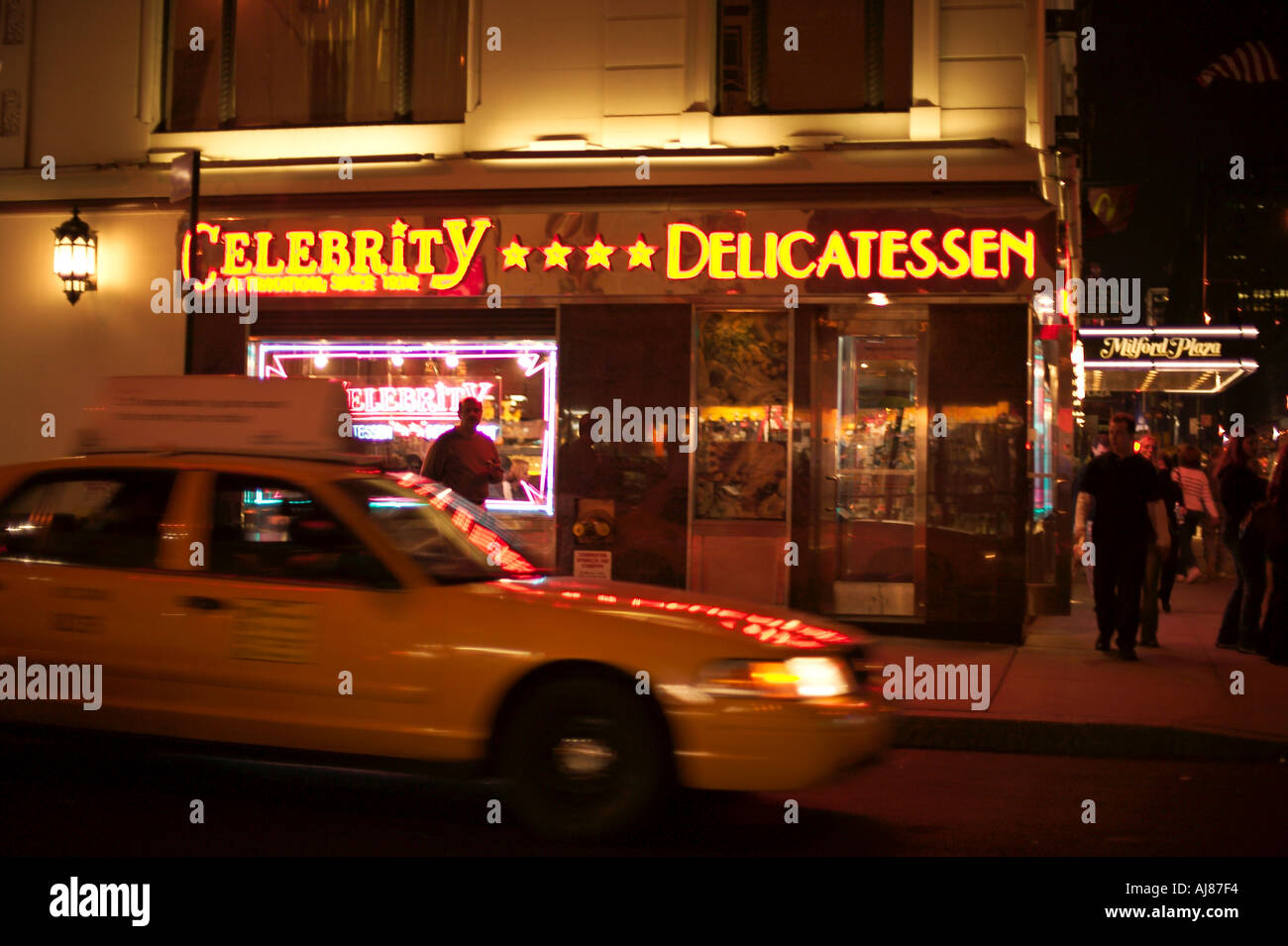 Celebrity Delicatessen on 8th Ave at 48th Street near Times Square in Midtown Manhattan New York NY Stock Photo