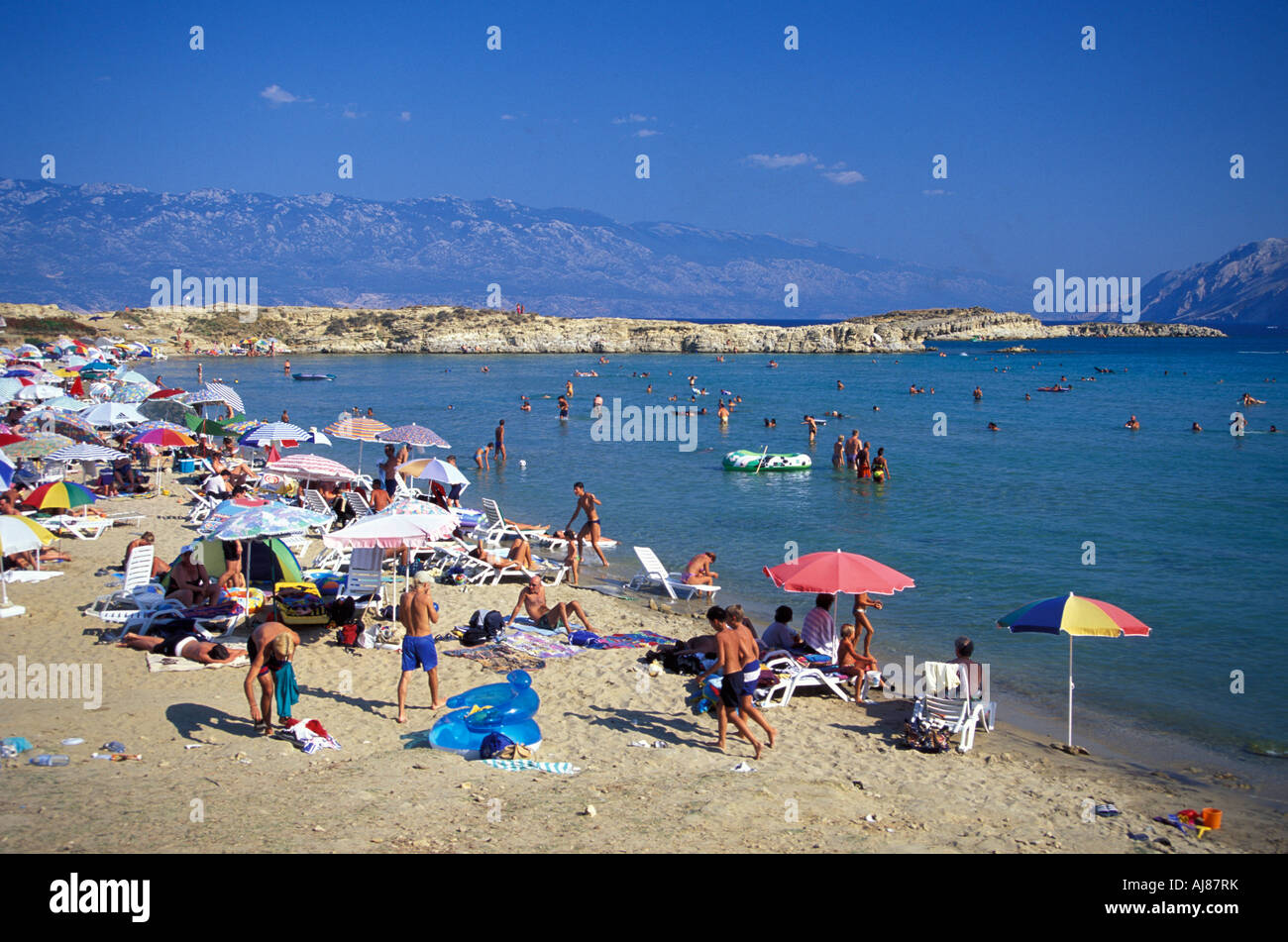 Paradise beach Lopar Rab island bay of Kvarner Croatia Stock Photo