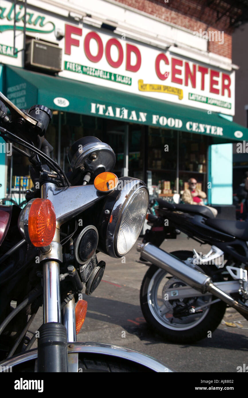 Italian delicatessen on Mulberry Street in Little Italy New York NY Stock Photo