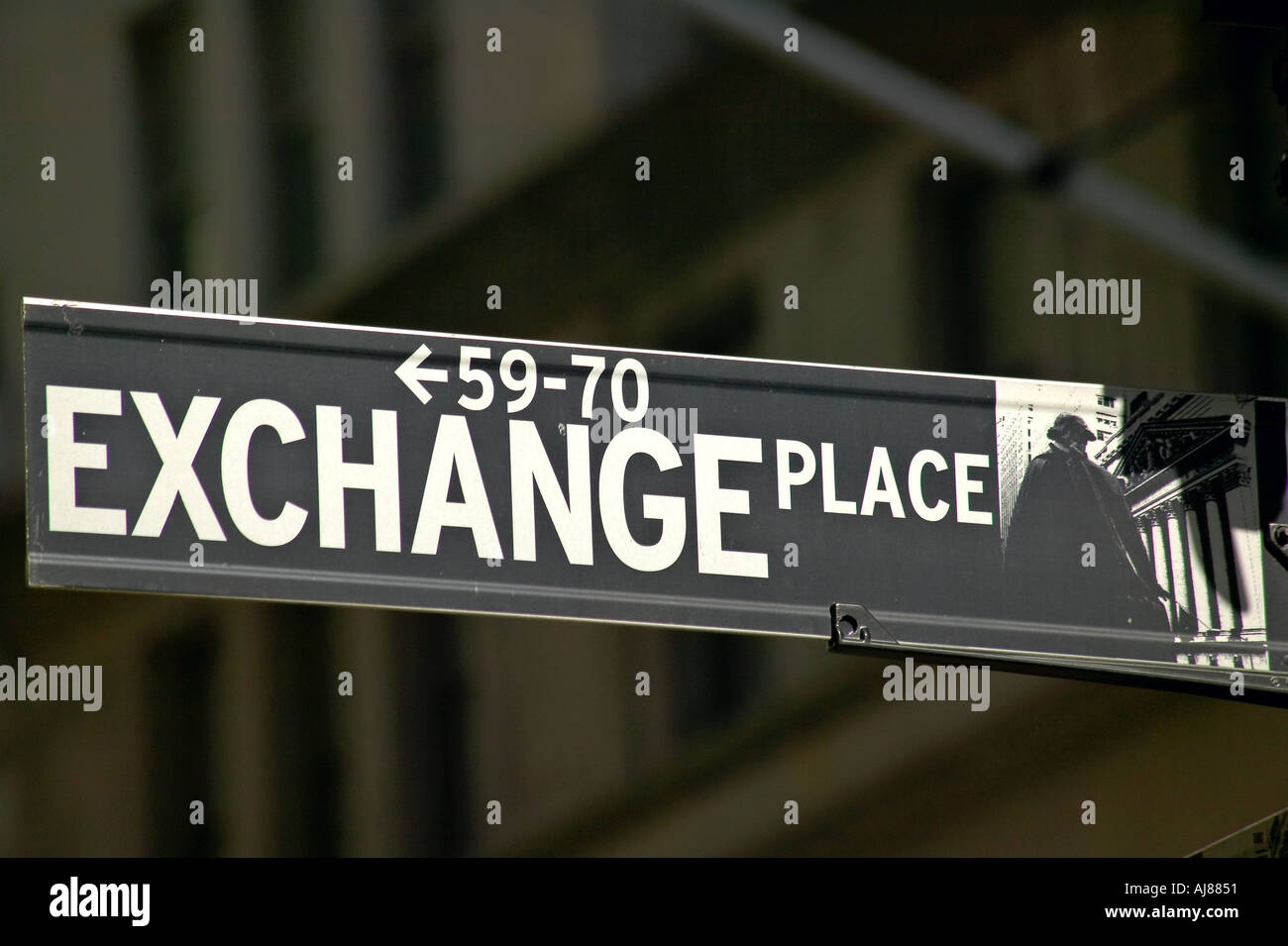 Exchange Place sign near the New York Stock Exchange Building on Nassau ...