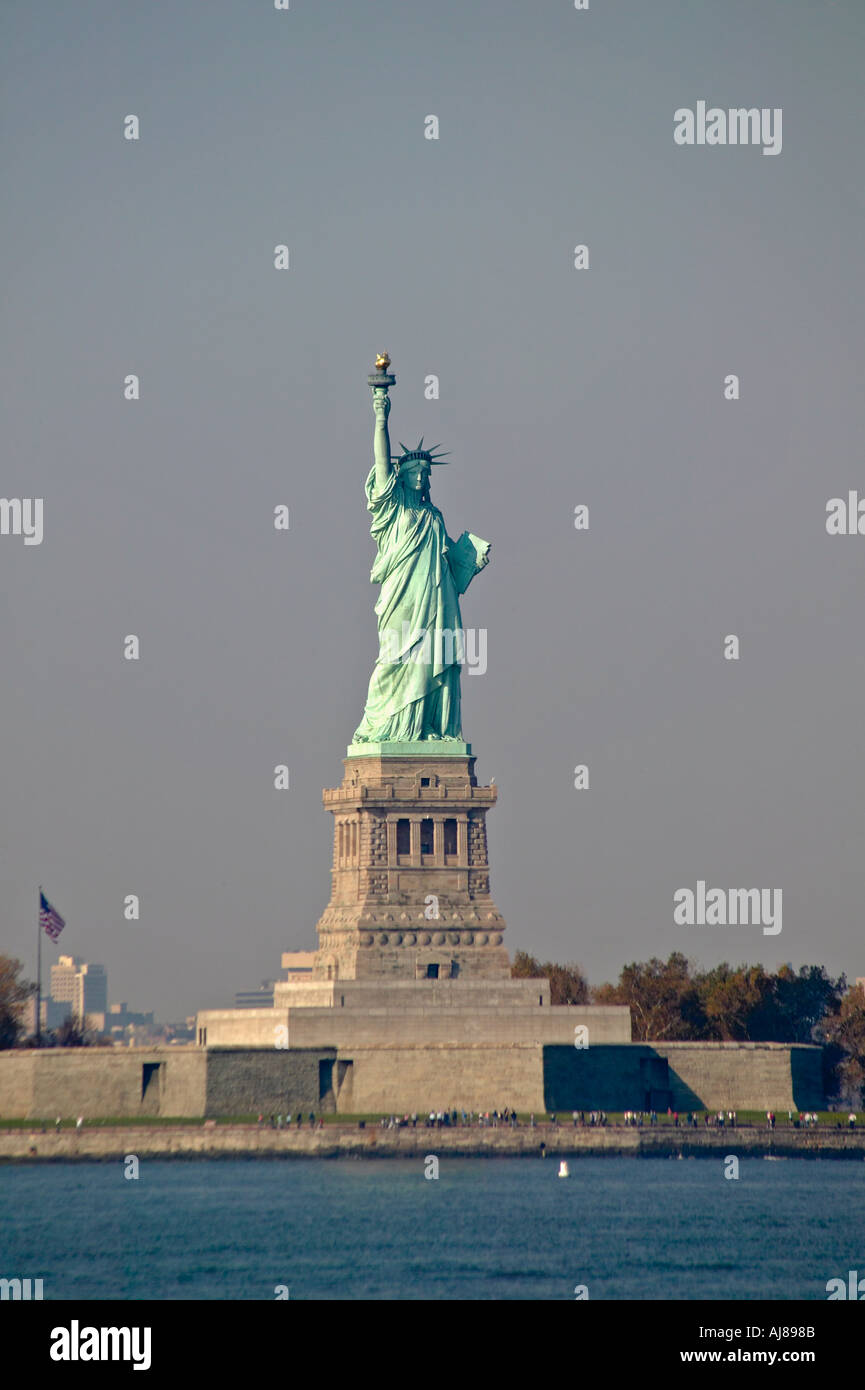 Statue of Liberty view from the Staten Island Ferry New York NY Stock Photo