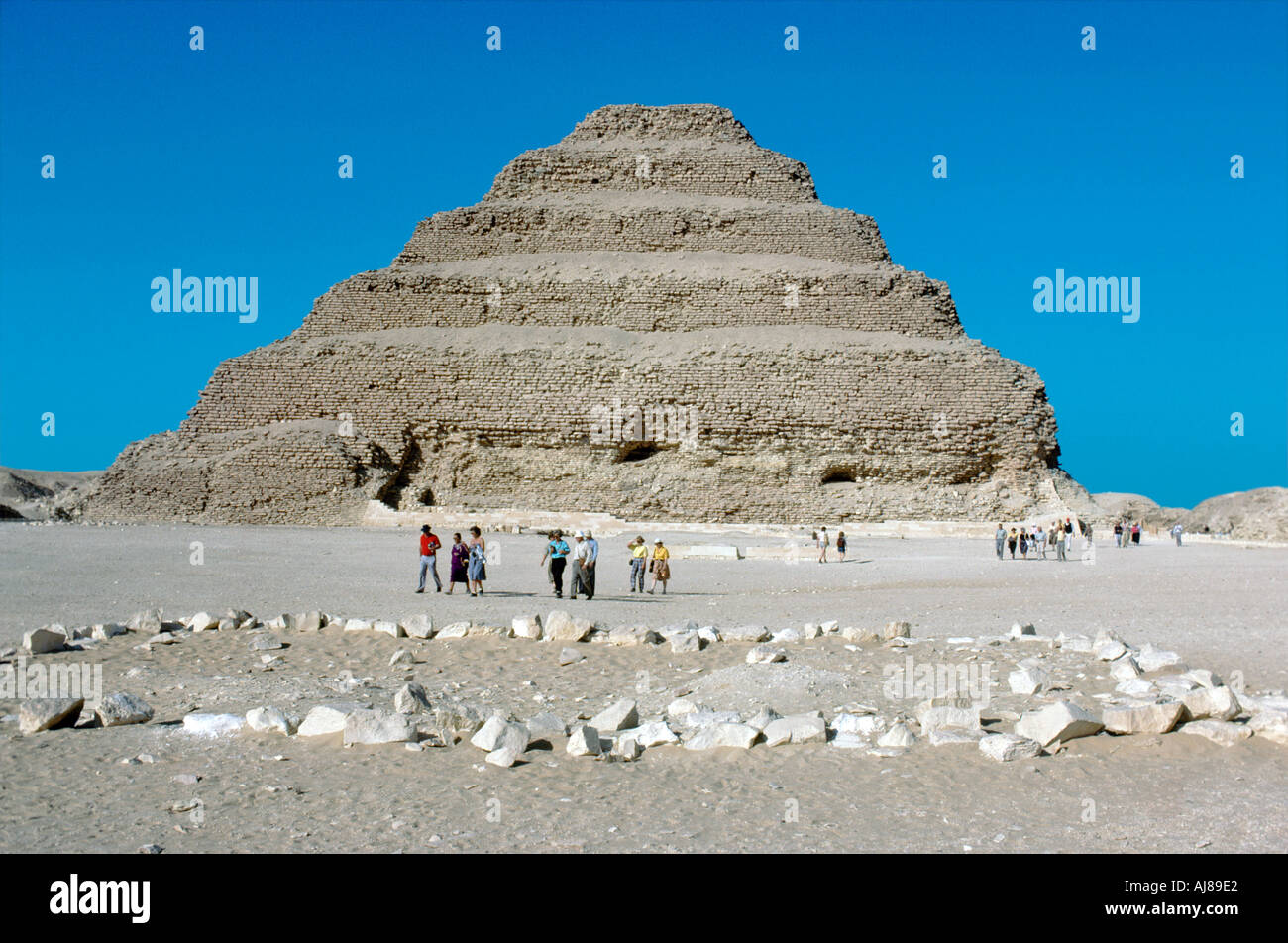 Step pyramid of Djoser at Saqqara, Egypt Stock Photo