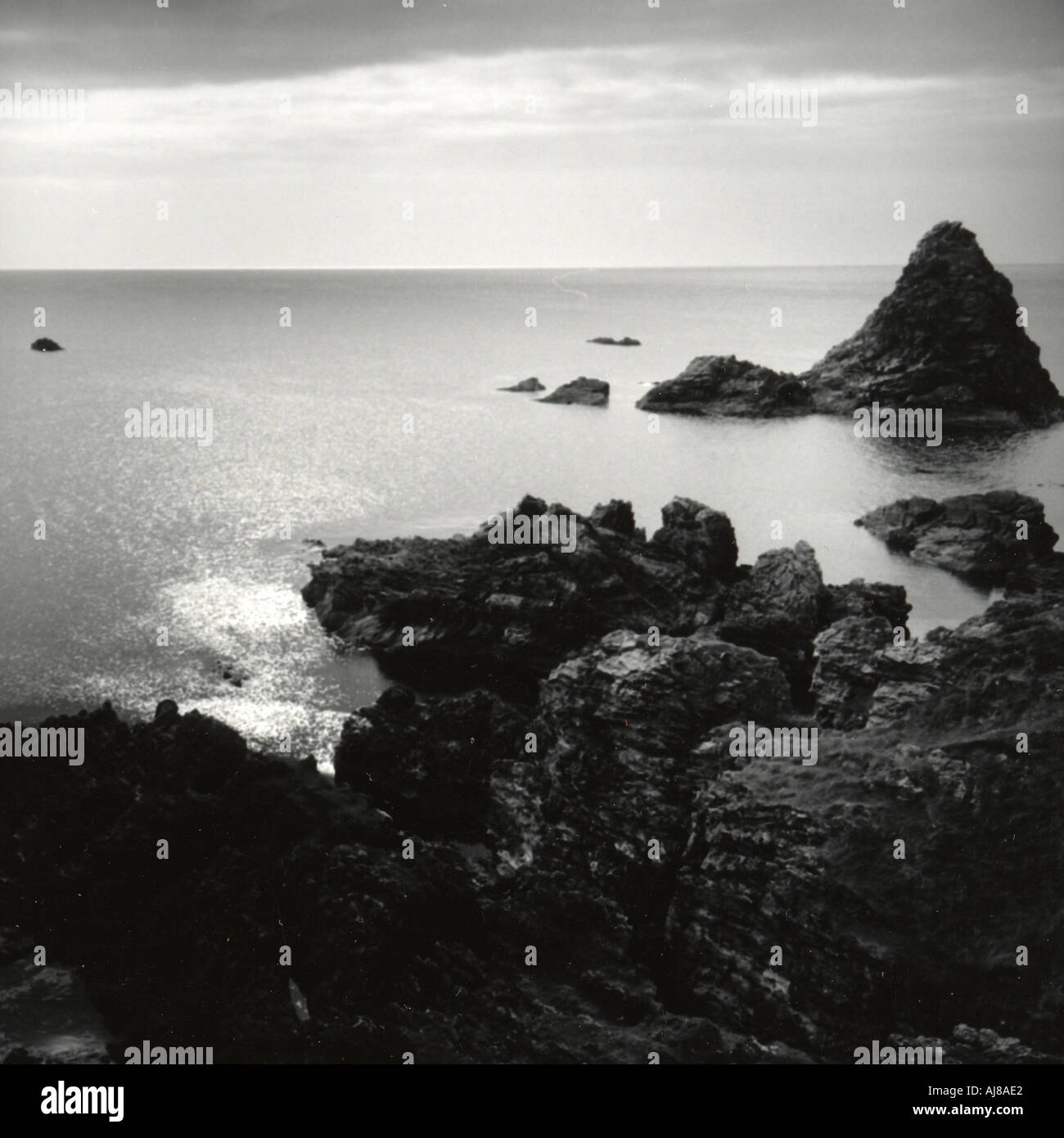 Rocky beach jagged rocks hi-res stock photography and images - Alamy