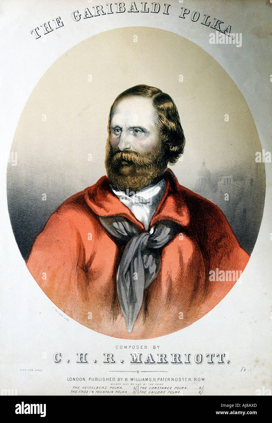 Giuseppe Garibaldi, Italian patriot, c1864 Artist: Unknown Stock Photo