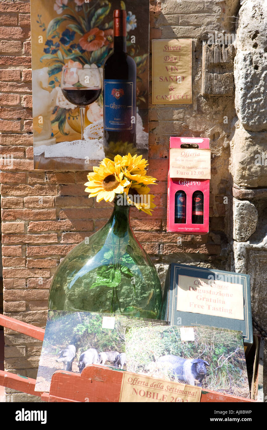 Vino Nobile shop Montepulciano Tuscany Italy Stock Photo
