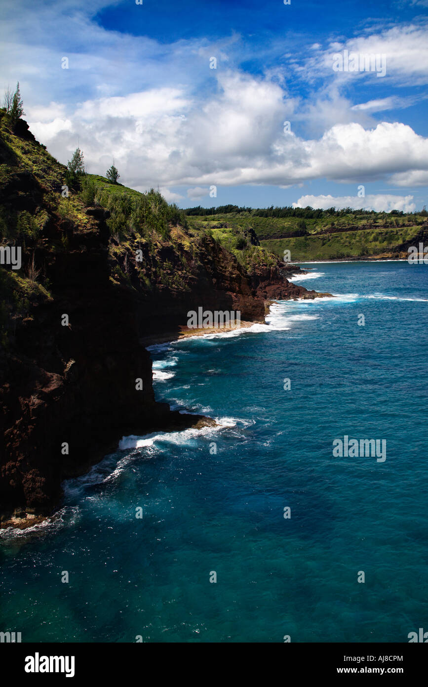 Aerial hawaii rugged coastal cliff hi-res stock photography and images ...