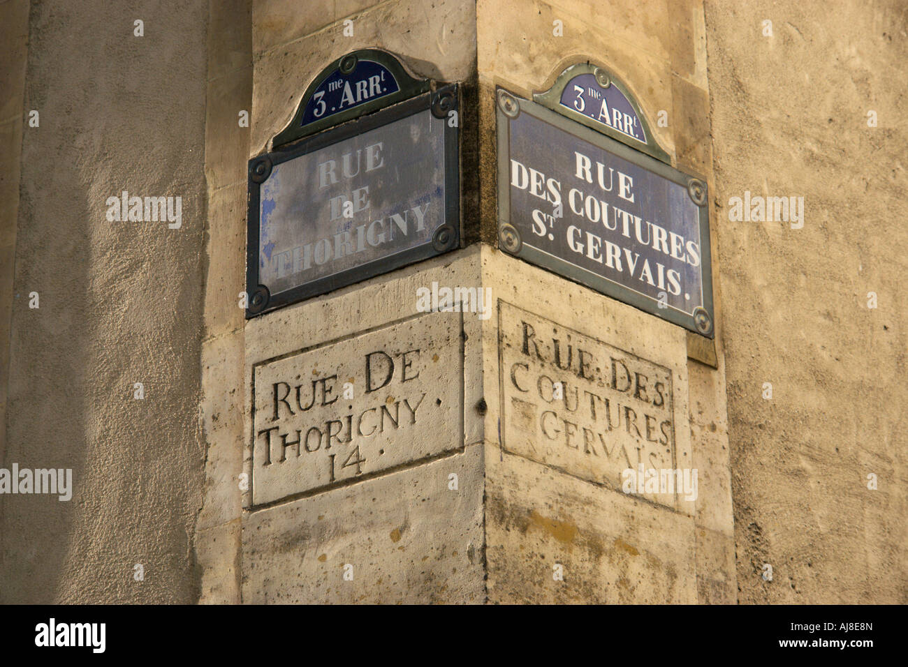 Old signs and new in Paris France Stock Photo