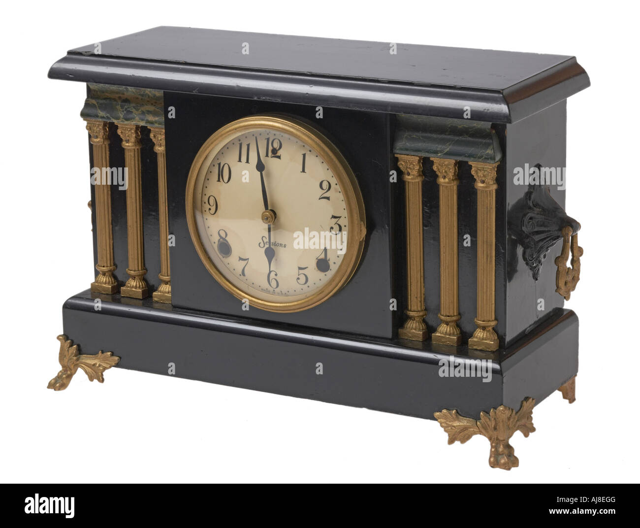 Sessions black shelf clock, 1900 Stock Photo Alamy