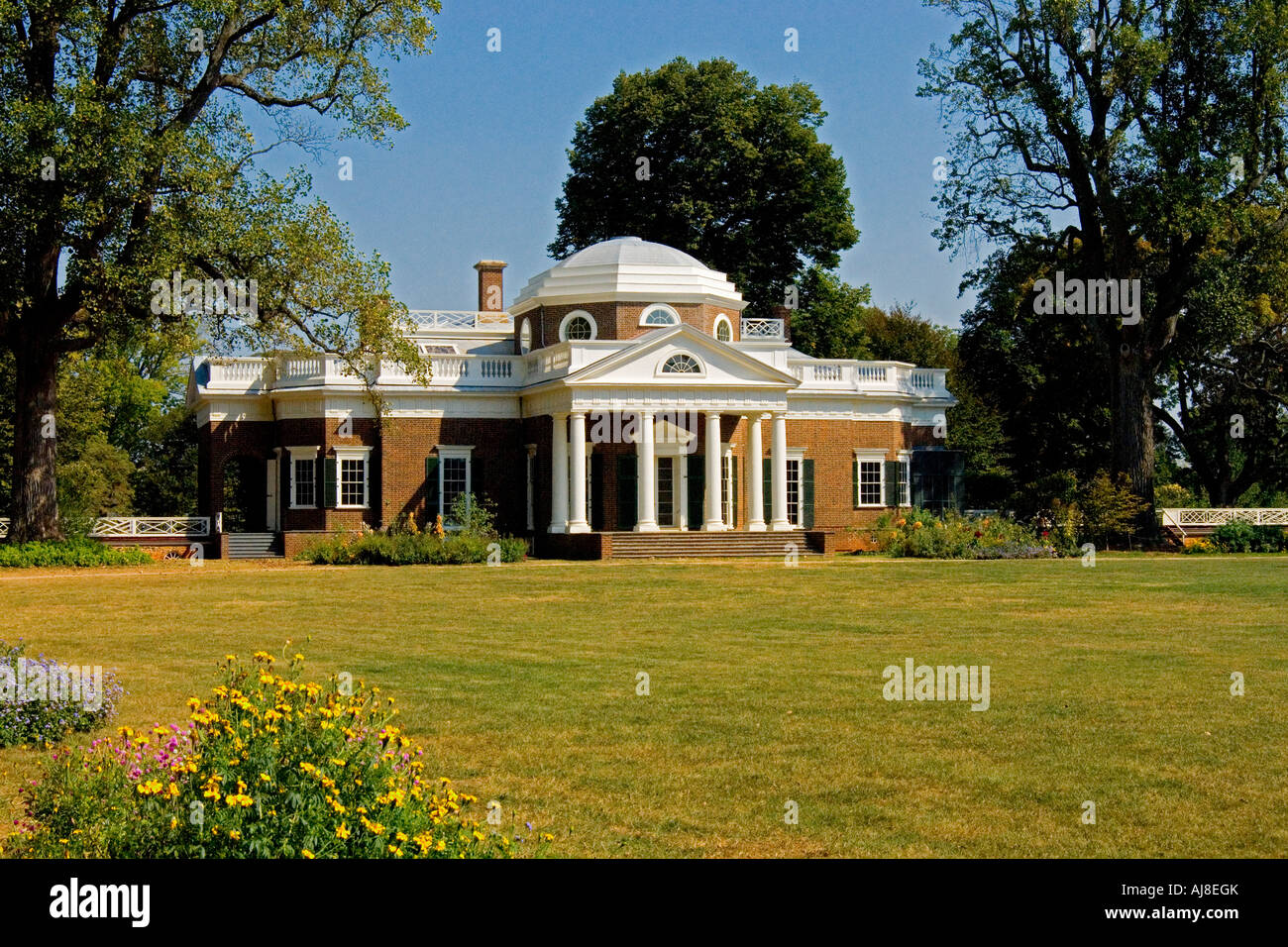 Monticello home of U. S. President Thomas Jefferson Stock Photo