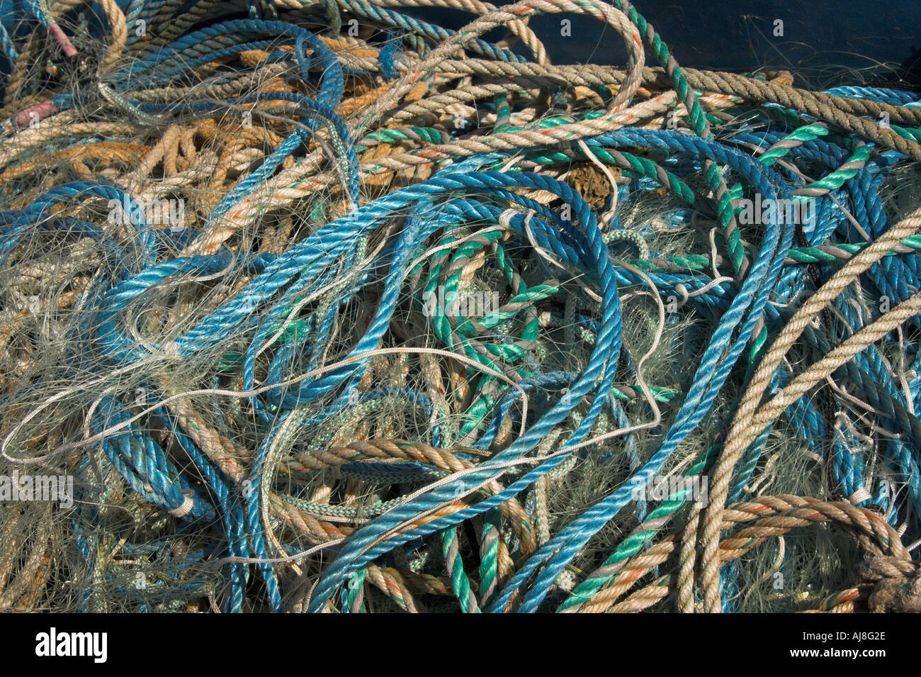 Ropes and Netting Used by Fishermen Stock Photo - Alamy
