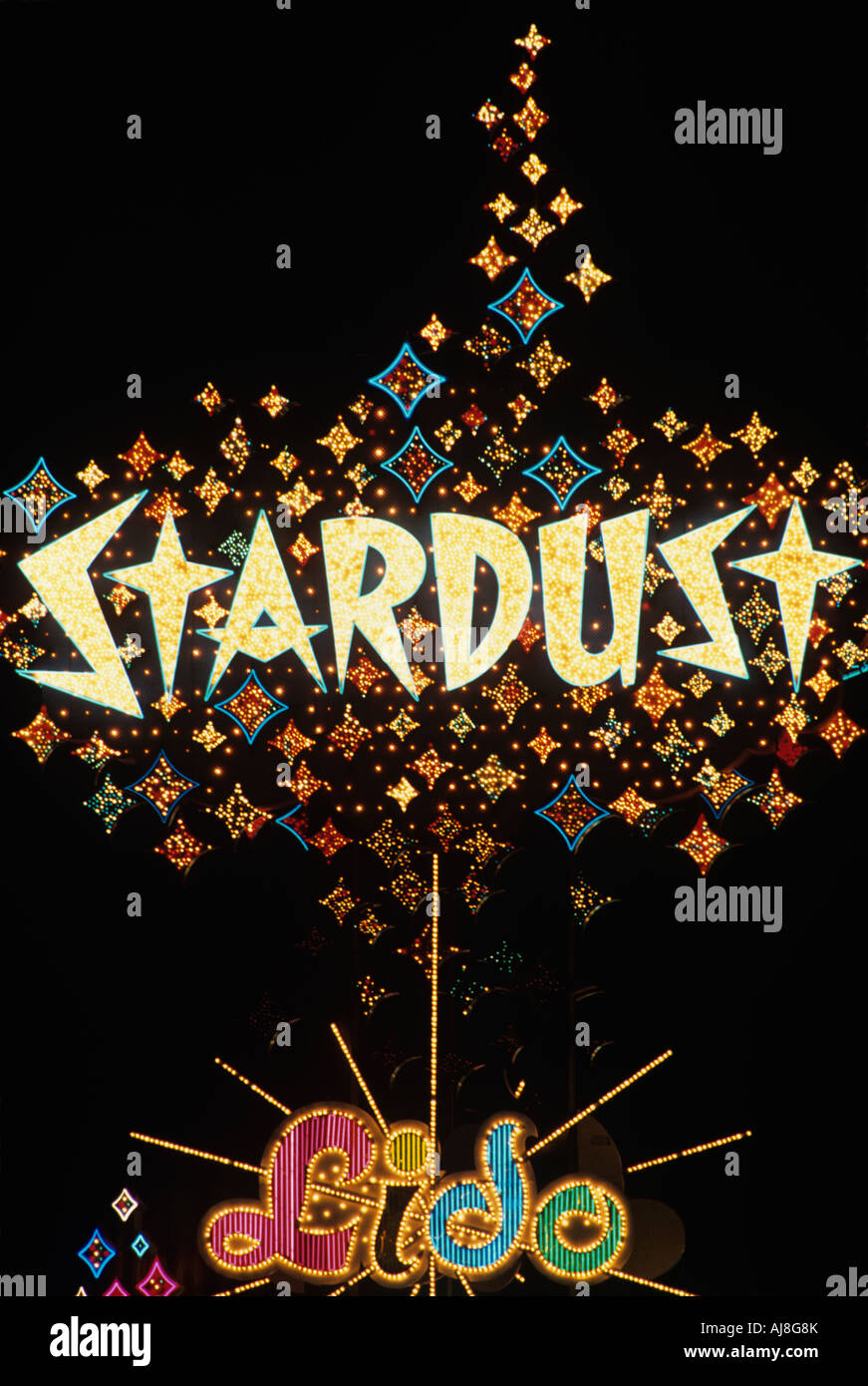 USA Nevada Neon sign atop The Stardust Casino in Las Vegas Stock Photo