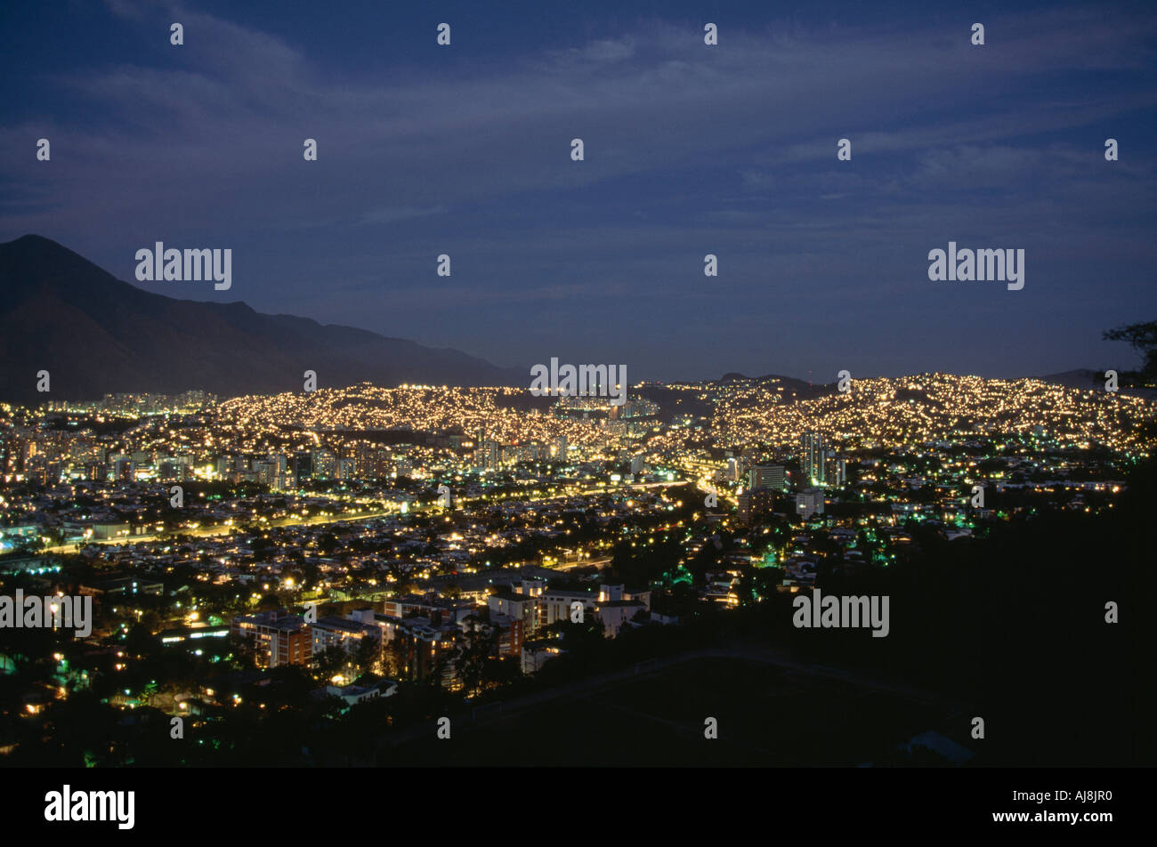 Illuminated cityscape at night Caracas Venezuela Stock Photo - Alamy