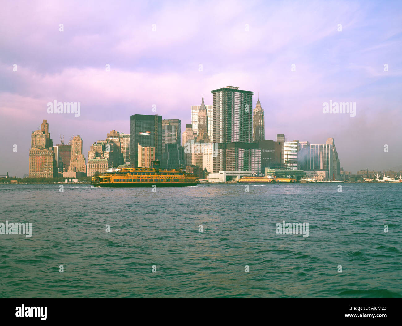 New York City skyline 1960 historic ferry Stock Photo - Alamy