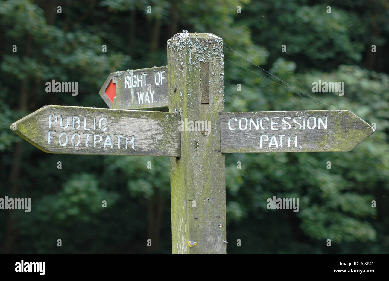 Concession Footpath Sign Stock Photo