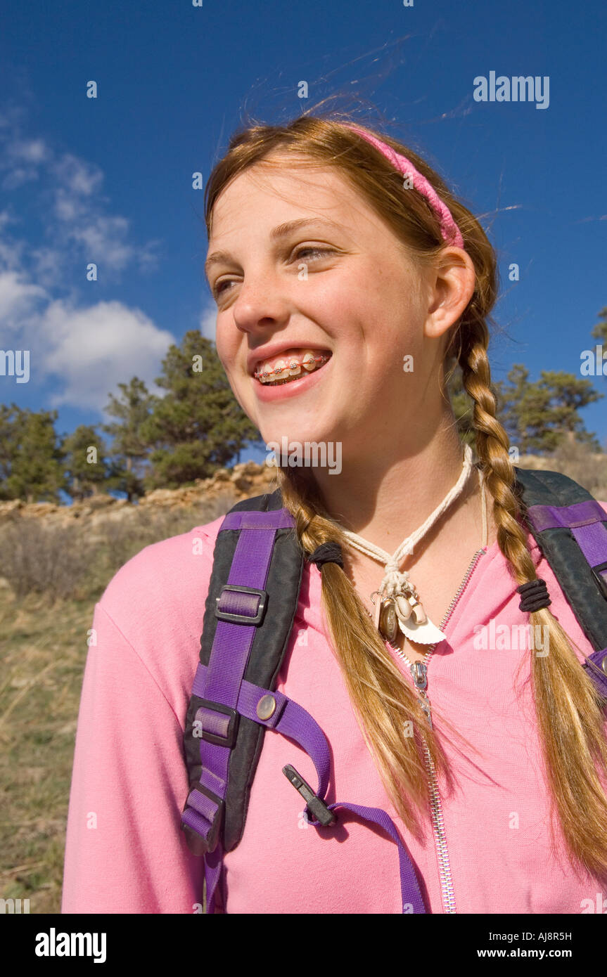 A girl hiking Stock Photo Alamy